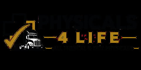 Checkmark icon with a semi truck and 4 LIFE text in gold on black background